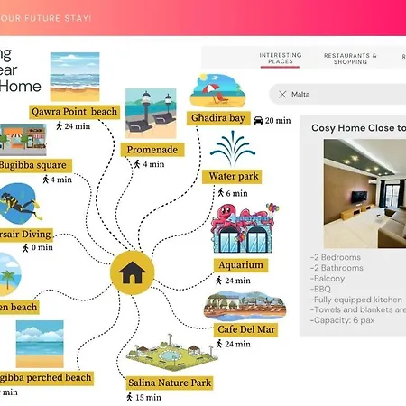 Cosy Close to the sea, King-size Bed Daire St. Paul's Bay